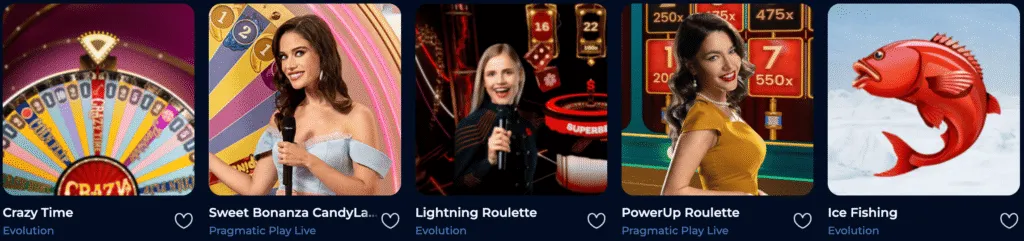 Jeux avec croupiers en direct Billionairespin Casino