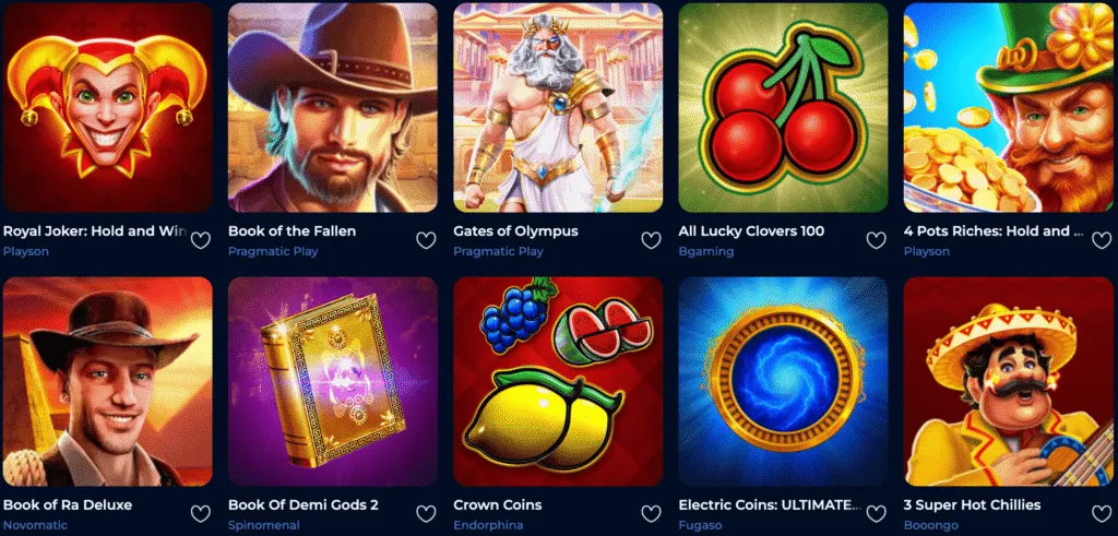 Bibliothèque de jeux variée en Billionairespin Casino